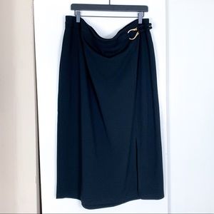 Ashley Stewart Black Skirt Gold Belt Buckle